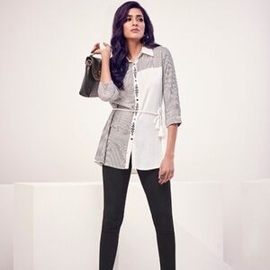 ✅NWT white Pakistani kurta with Tassel waist belt